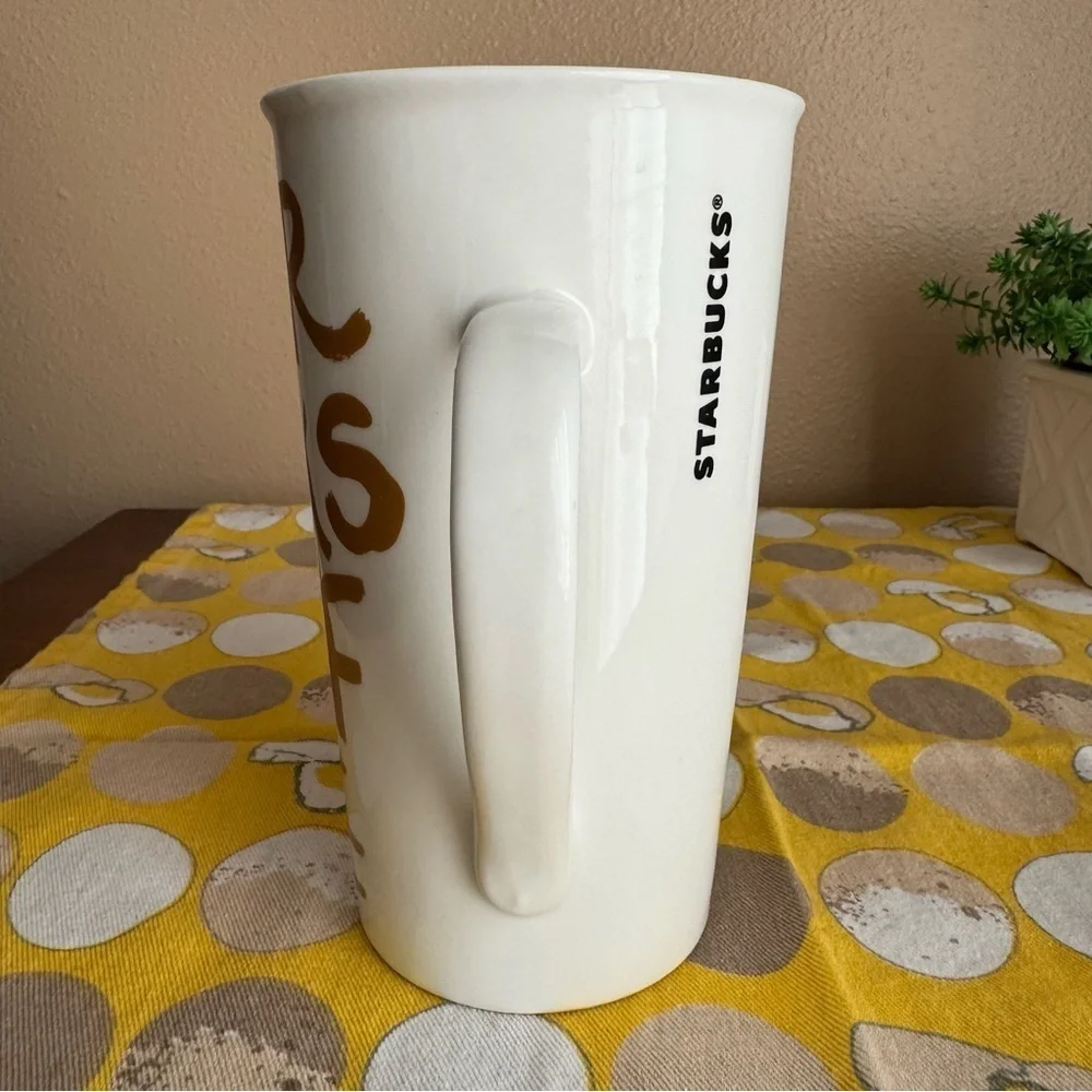 Starbucks 2015 matte gold graffiti mug